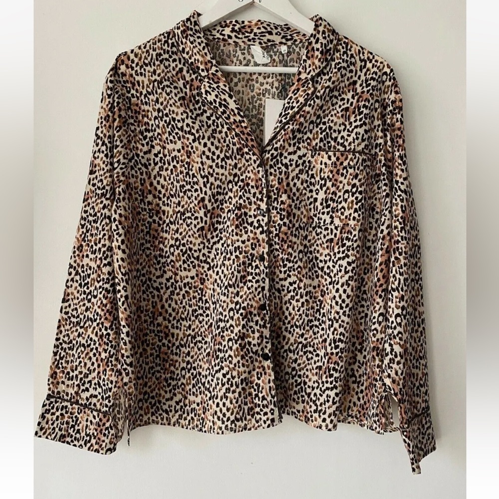 AND /OR Lynx Animal Pyjama Shirt Top Size 16 - Picture 1 of 5
